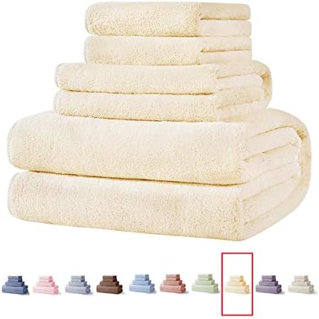 Xinrjojo 4-Piece Microfiber Towel Set - Cream 1