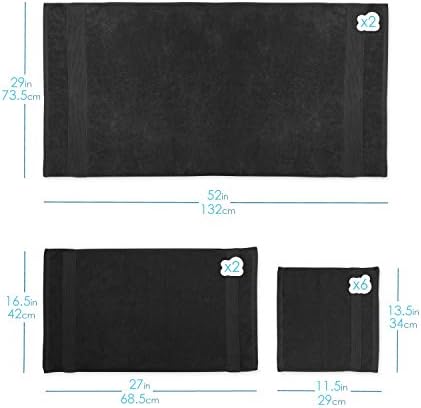 Hearth Harbor Bath Towel Set of 6 - Ultra Soft 700 GSM Cotton