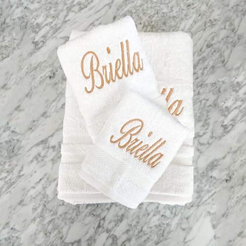 Personalized Embroidered Beach Towel with Name - Pink Medium