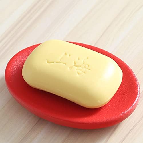 HOLIDYOYO Ceramic Soap Box Red Soap Dish Elegant Bathroom Holder