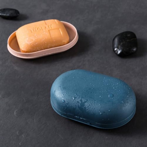 Portable Leakproof Soap Holder with Lid - Travel Soap Container White