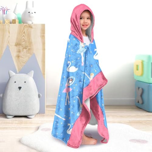 Ritiga Dance Girls Hooded Beach Towel for Kids 4-8