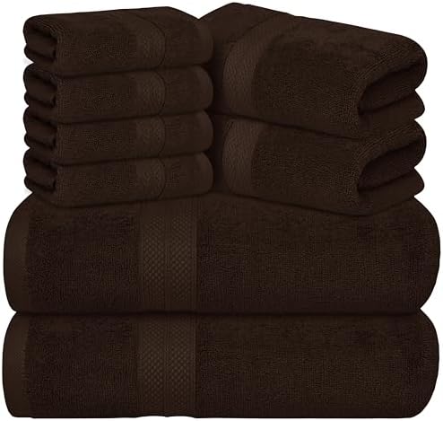 Avalon Towels 8-Piece Luxury Towel Set Brown 1