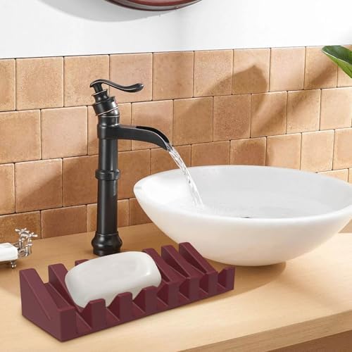 Silicone Soap Dish with Waterfall Drain Hot Pink