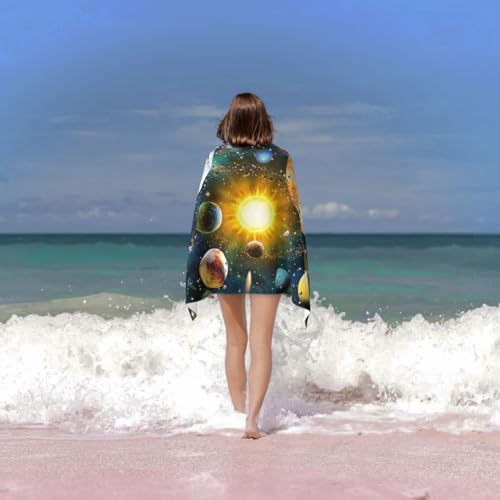 Solar System Microfiber Beach Towel Blanket - Sand Proof Quick Dry 32X55