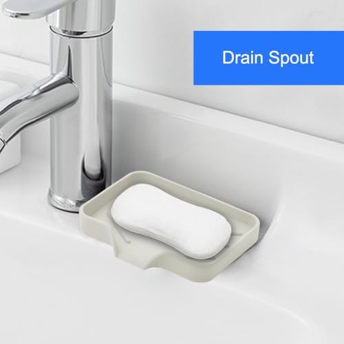 Metopets Sponge Holder with Drain Spout Silicone Tray for Kitchen and Bathroom