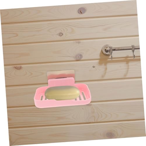 Zerodeko 2pcs Wall-Mounted Soap Dish with Adhesive Sturdy PP Material