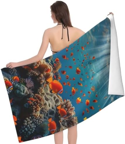 VANZEV Ocean Fish Beach Towel - 52x32 Microfiber Quick Dry
