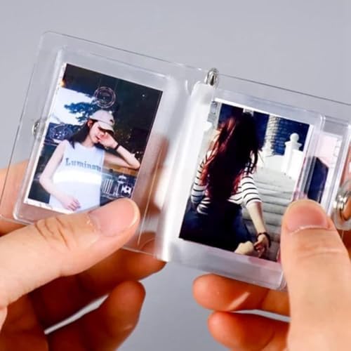 1 Piece Clear Mini Photo Album Keychain