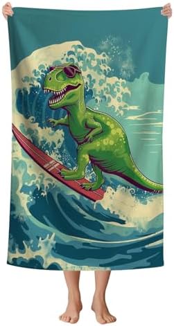 WZOMT Kids Dinosaur Beach Towel 32x52 Inch Microfiber