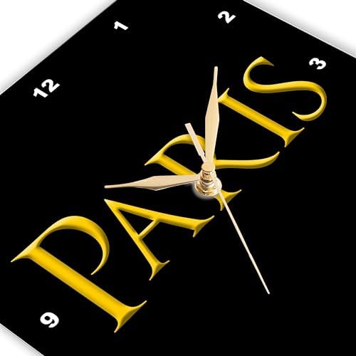 3dRose Wall Clock - 13 Inch Paris Design Silent Quartz Clock