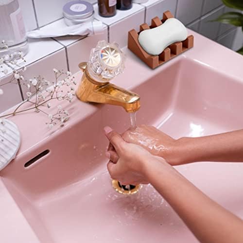 Silicone Soap Dish with Drain for Bath and Kitchen