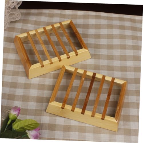 RORPOIR Bamboo Soap Holder Wooden Sink Organizer with Drainage