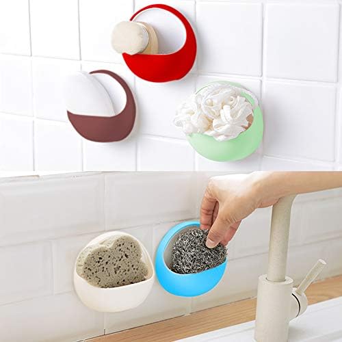 Nailless Shower Soap Holder with Suction Cup Ball-Shaped Design