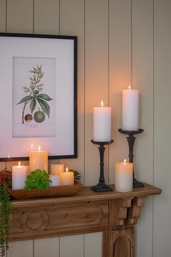 Set of 2 Unscented Soy Wax Pillar Candles - 4x6 Inches Ivory