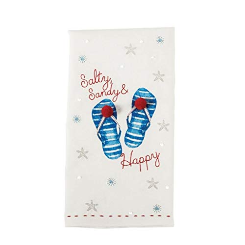 Mud Pie Embroidered Sequin Beach Towel