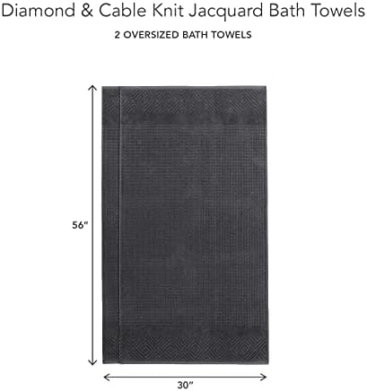 TexereSilk Organic Cotton Diamond Jacquard Towel Set