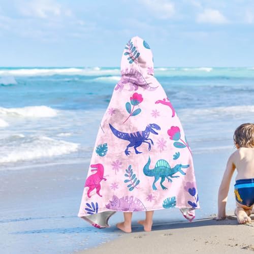 Ritiga Dinosaur Girls Beach Towel with Hoodie