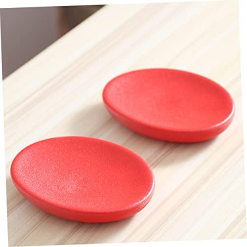 DRESSOOS Ceramic Soap Holder Red Bath Soap Dish