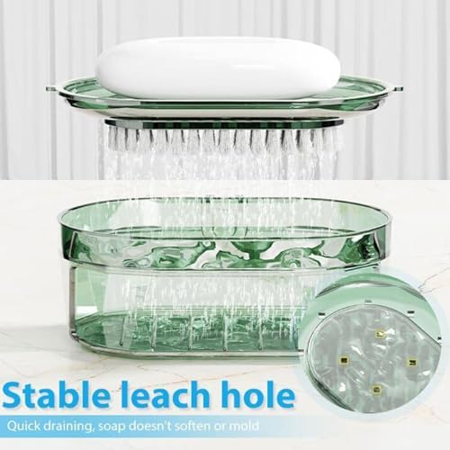 Wall Mounted Double Layer Soap Box with Suction Cup