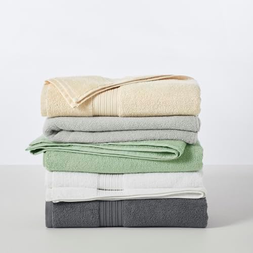 Great Bay Home Light Grey Bath Towel Set 6 Piece 1