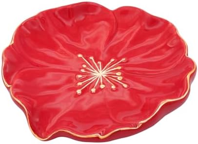 Polyroyal Ceramic Self Draining Soap Dish with Hibiscus Design