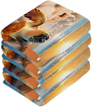 ALAZA Sea Turtle Beach Towels 12x12 2 Pack