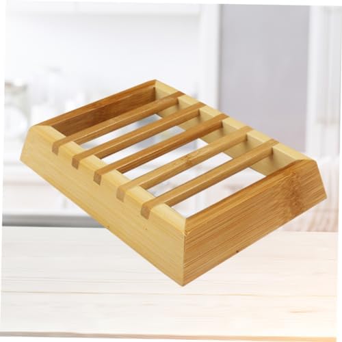 Natural Wooden Soap Dish Tray Holder Organizer Rack