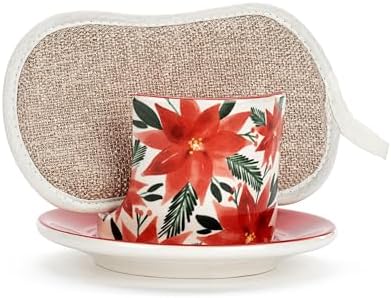 byDesign Holiday Bright Red and White Soap Dish Set