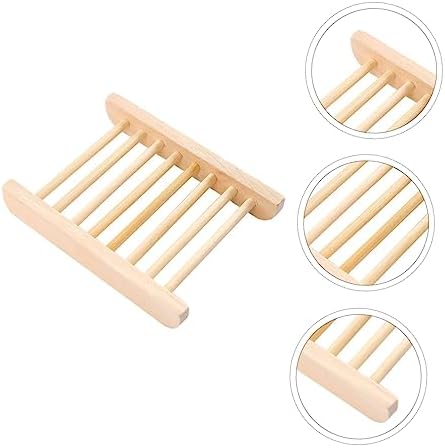 PRETYZOOM Natural Wood Soap Dish for Bathroom Kitchen 1