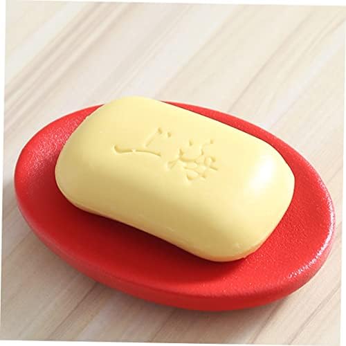 Holibanna 1Pc Red Ceramic Soap Dish for Bathroom Kitchen 1