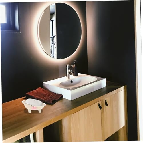 GLEAVI Bathtub Shape Soap Dish Decorative Holder with Drain