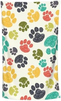 VOOHDDY Colorful Paw Beach Towel 52x32 Inches Microfiber