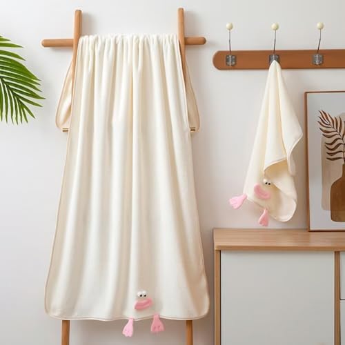 Ailansnug Cute 3D Duck Bath Towel Set 2 PCS 1