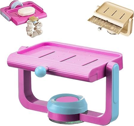 Rotatable Suction Cup Soap Dish Holder for Bathroom Kitchen