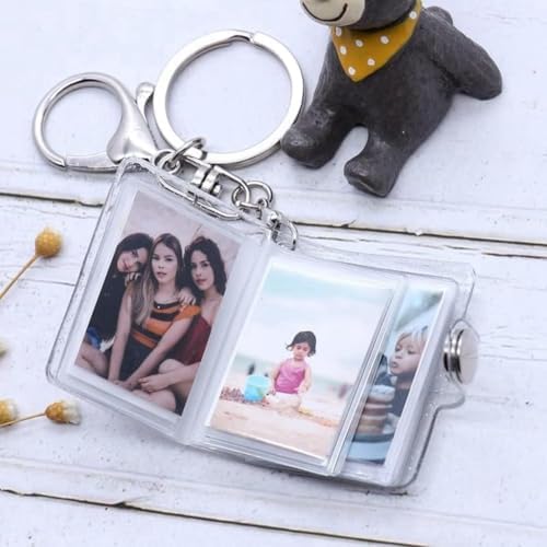 1 Piece Clear Mini Photo Album Keychain