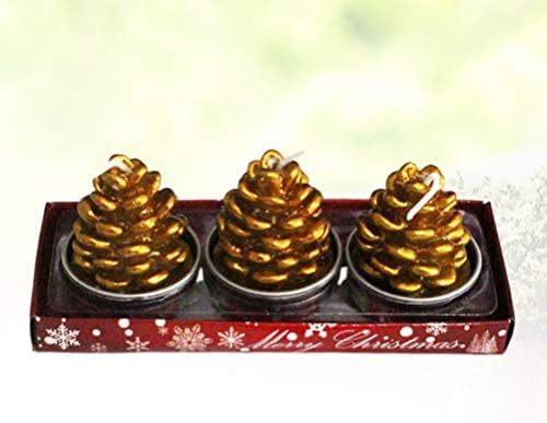 Amosfun 3 Pcs Christmas Candles Decorative Ornaments