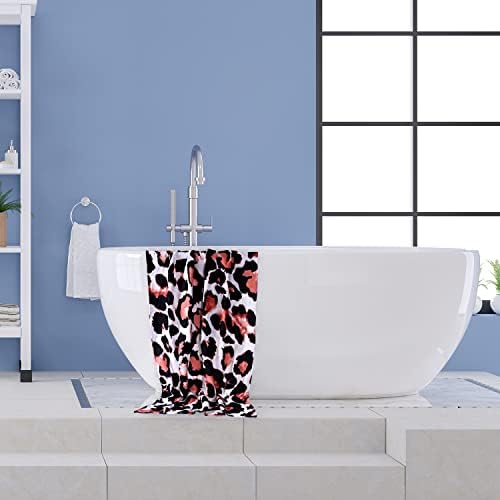 LIVILAN Leopard Print Beach Towel 24x48 Microfiber Lightweight Quick Dry Sand Proof