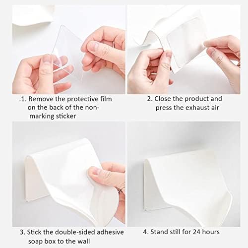 SagaSave Self Draining Soap Dish with Adhesive Red