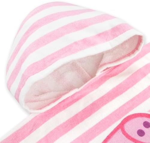 Peppa Pig Pink Striped Hooded Towel Poncho for Girls