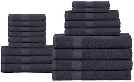 Superior 18-Piece Cotton Towel Set Navy Blue