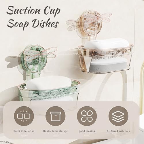 Red Soap Dish with Wall Bracket No Drilling