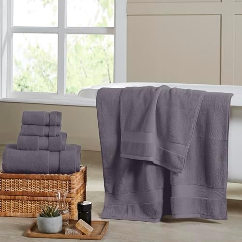 Modern Threads Luxury 6-Piece Quick-Dry Towel Set Gray