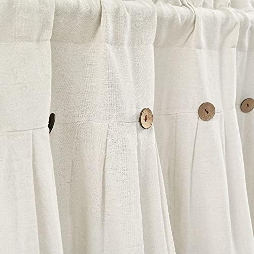 Lush Decor Linen Button Valance 52x18 Off White 1