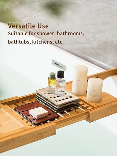 Red Ceramic Soap Holder with Drain Multi-functional