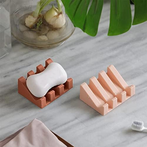 Red Silicone Bar Soap Holder with Waterfall Drain 1