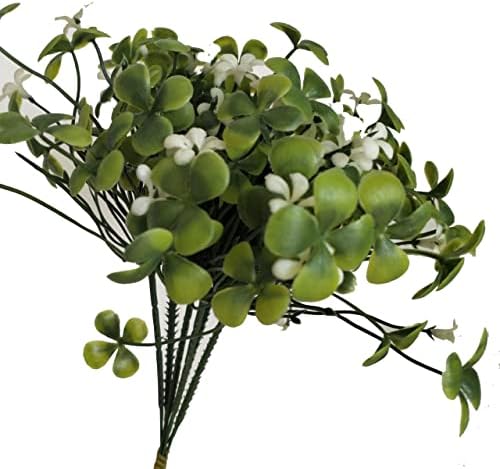 Alipher Artificial Clover Bushes 3PCS White Fake Greenery