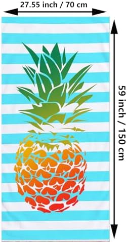 Pineapple Print Beach Towels Microfiber Quick Dry Sand Free