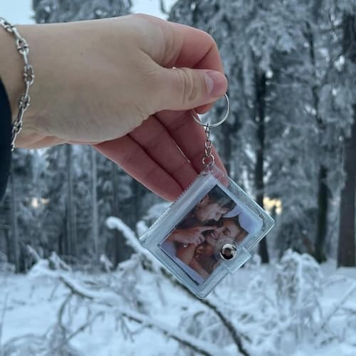 1 Piece Clear Mini Photo Album Keychain