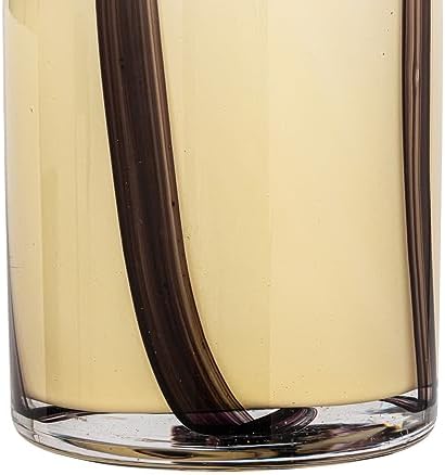Bloomingville Purple Striped Glass Candle Holder